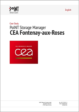 The red logo of CEA and the word Case Study are also placed on a white background -with the PSM CEA has got a solution for Data and Storage Management.